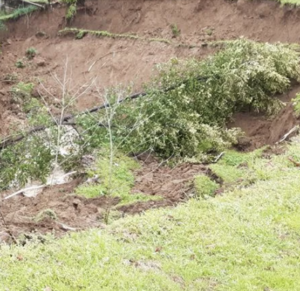 Property claim investigation mudslide at backyard of residence