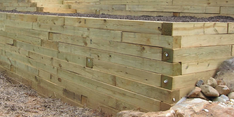 Lumber Retaining Wall Example 
